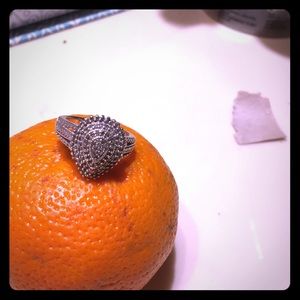 Silver diamond elegant ring